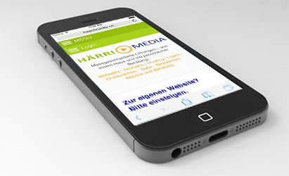 HÄRRI MEDIA-Hompage auf einem iPhone 5