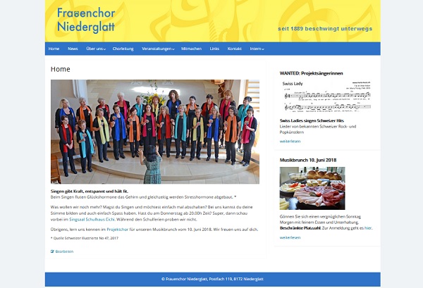 Website Frauenchor Niederglatt