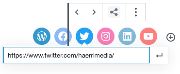 Twitter-Icon mit Adresse ergänzt