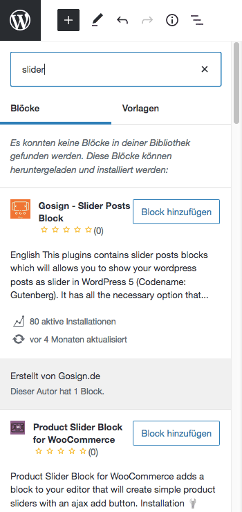 Blöcke aus dem Block-Verzeichnis in WordPress