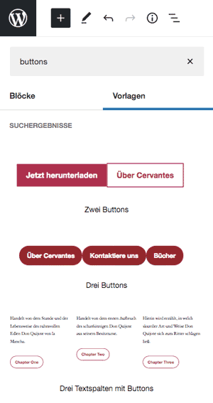 WordPress-Block-Vorlagen