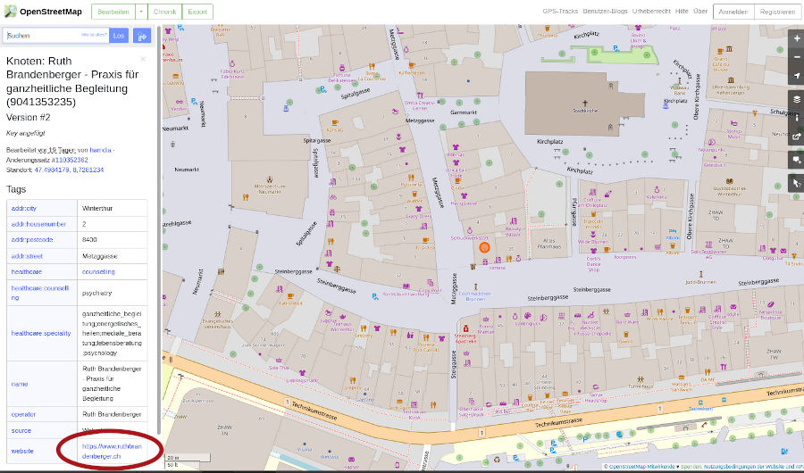 Eintrag bei OSM